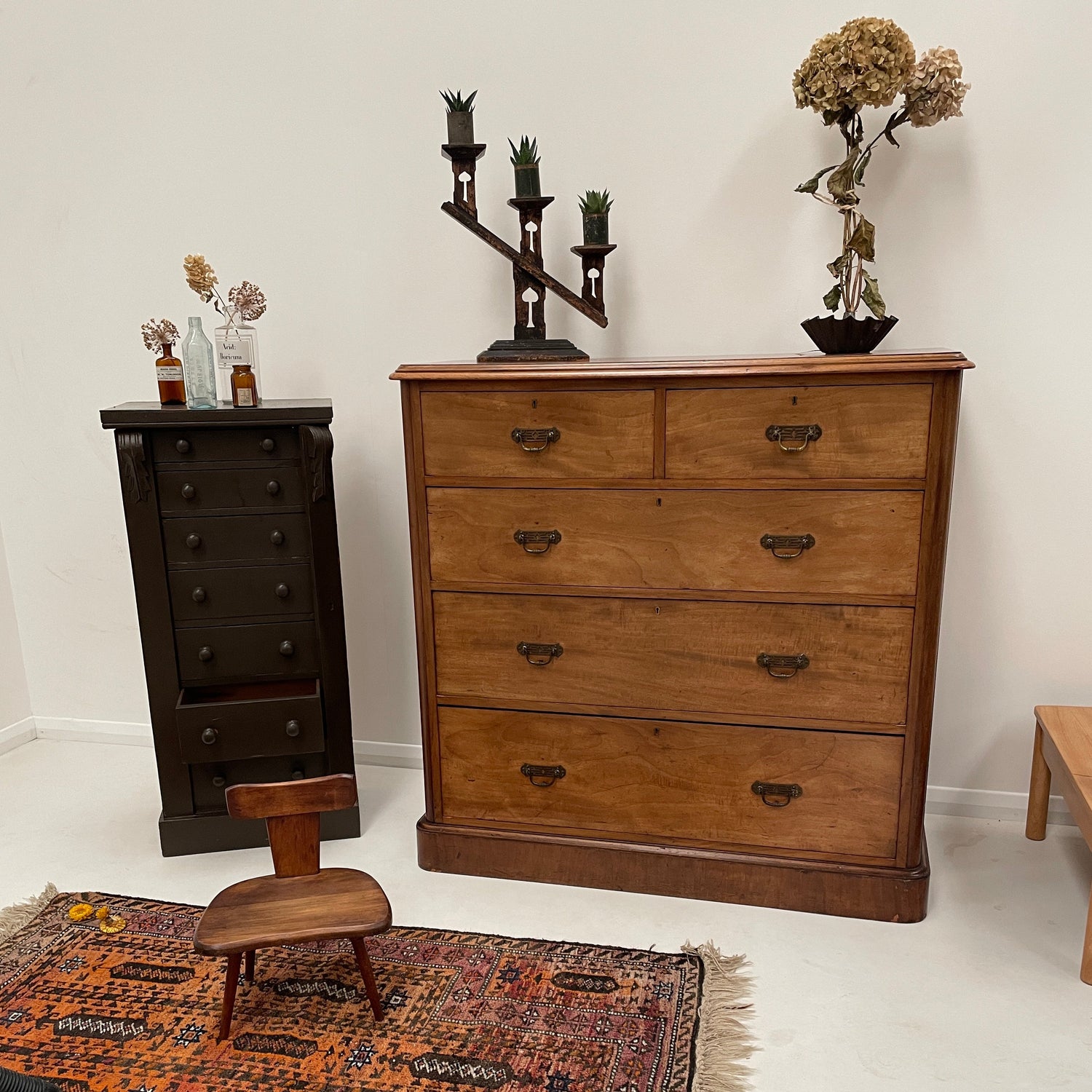 A Solid Teak Wood Midcentury Unit Close up Shot. Shop more Vintage & Antique Homewares with Statement Furniture