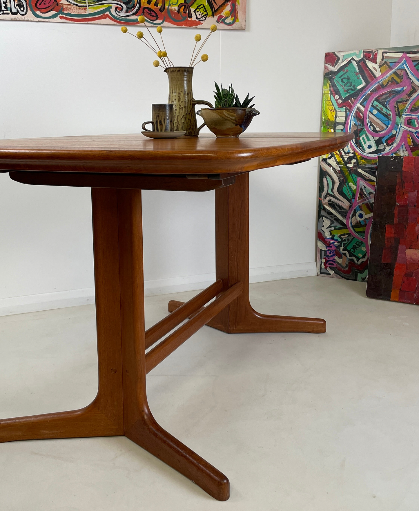 VINTAGE TEAK DINING TABLE & 4 CHAIRS BY BENNY LINDEN