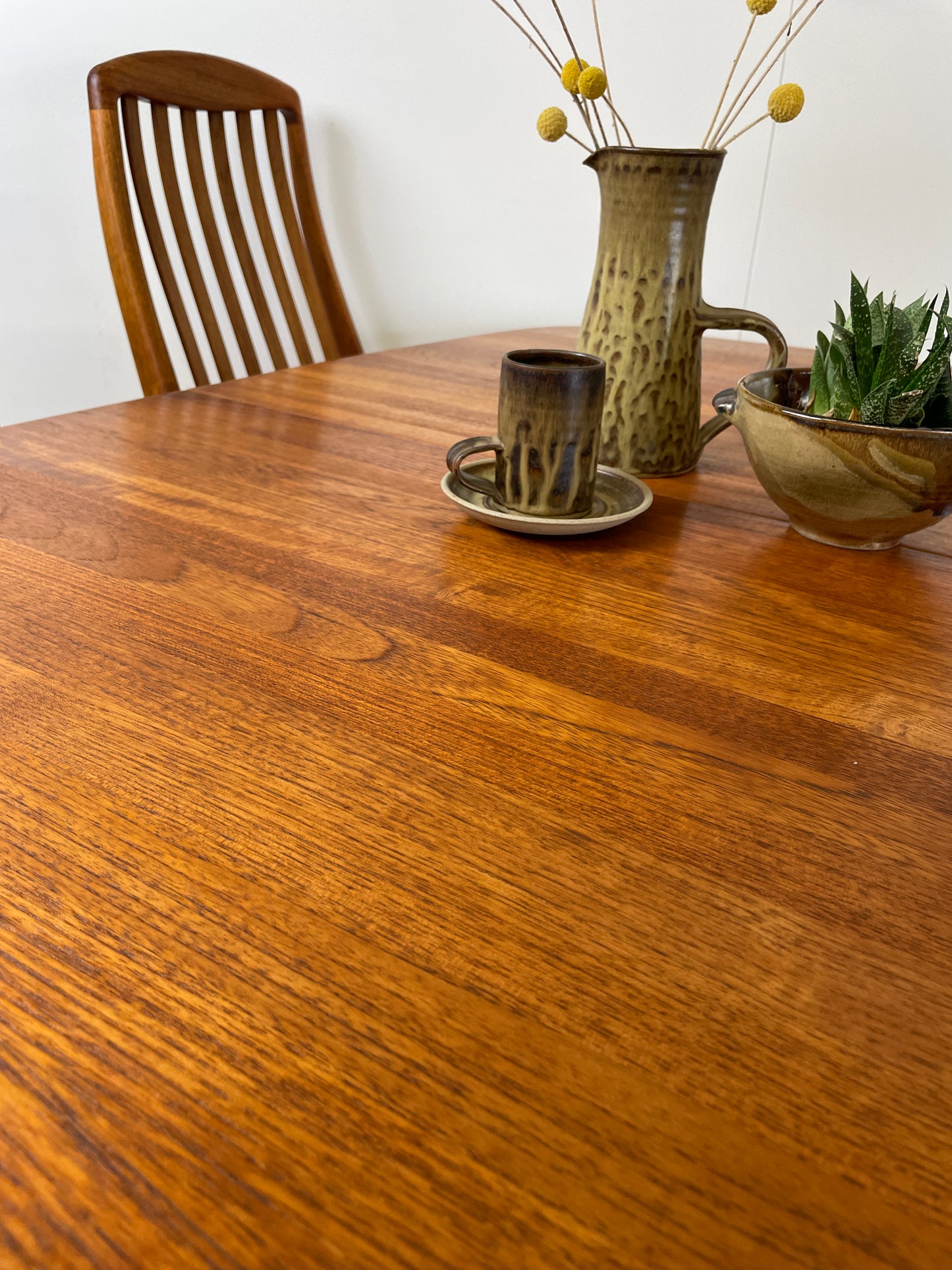 VINTAGE TEAK DINING TABLE & 4 CHAIRS BY BENNY LINDEN