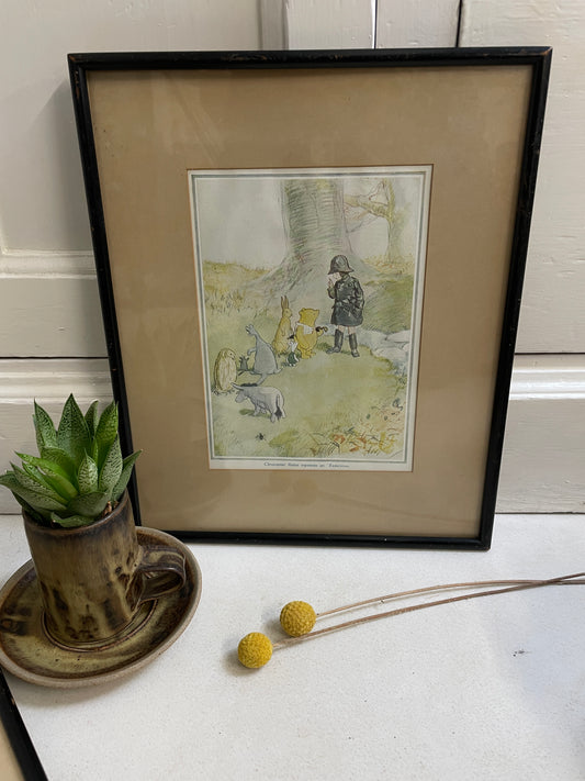 VINTAGE CHRISTOPHER ROBIN WINNIE THE POOH FRAMED PRINTS x 2