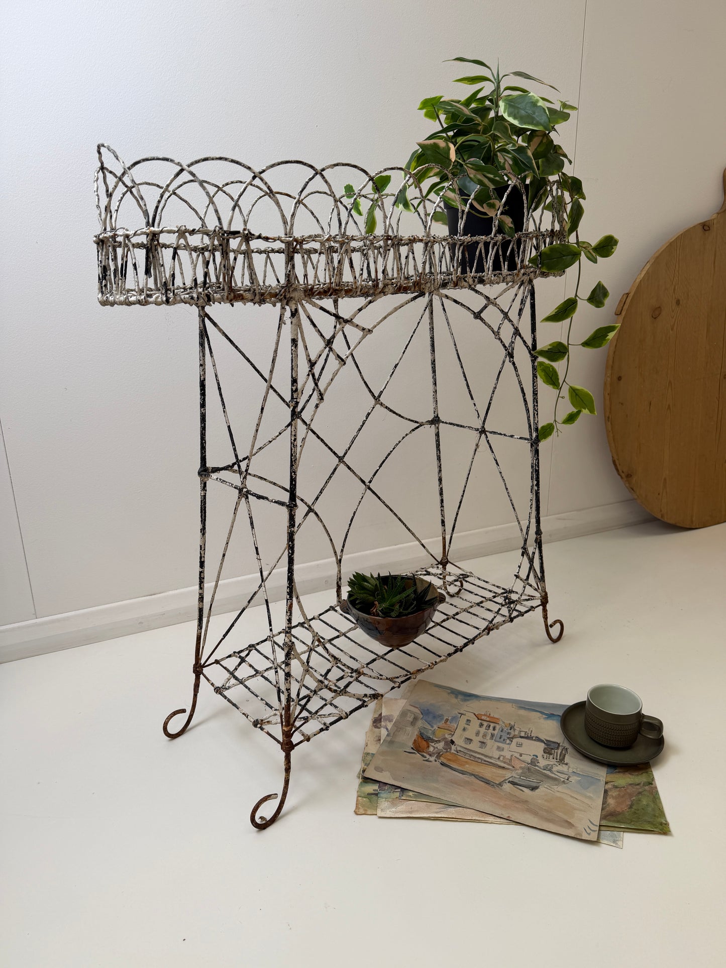 ANTIQUE WIREWORK CONSERVATORY PLANTER
