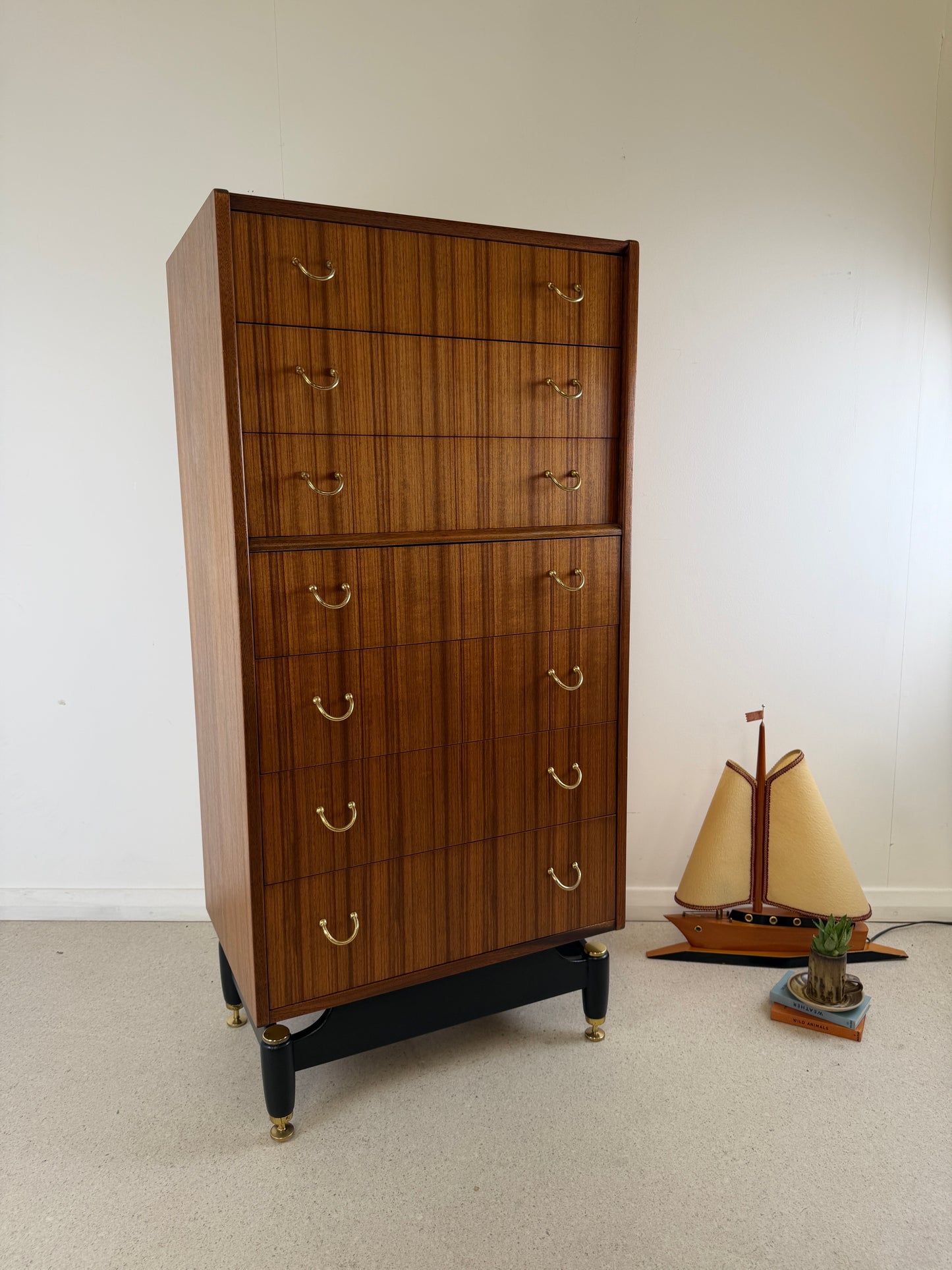 1960s GPLAN TOLA WOOD LIBRENZA TALLBOY BY E GOMME