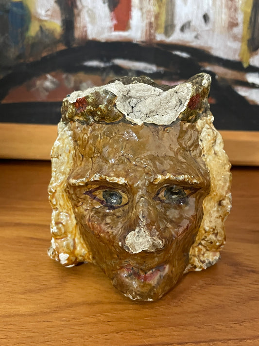 VINTAGE PAPIER-MÂCHÉ PUPPET HEAD - THE KING