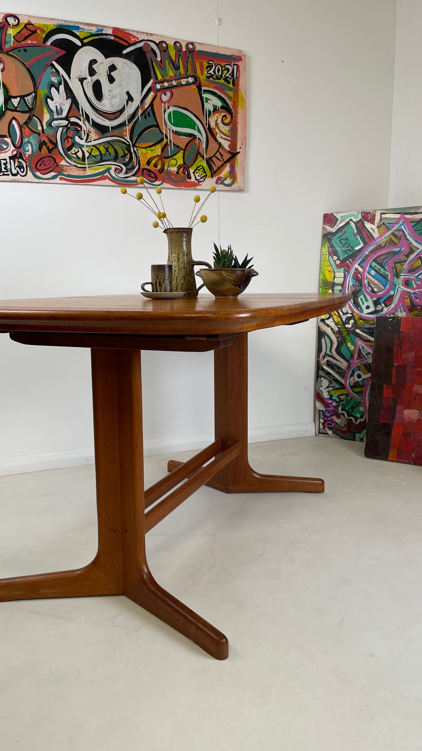 VINTAGE TEAK DINING TABLE & 4 CHAIRS BY BENNY LINDEN