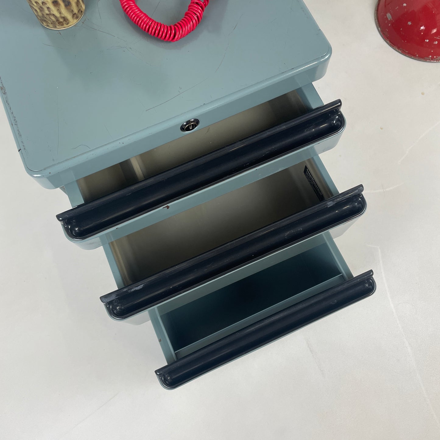 VINTAGE FILING CABINET DRAWERS IN GREY