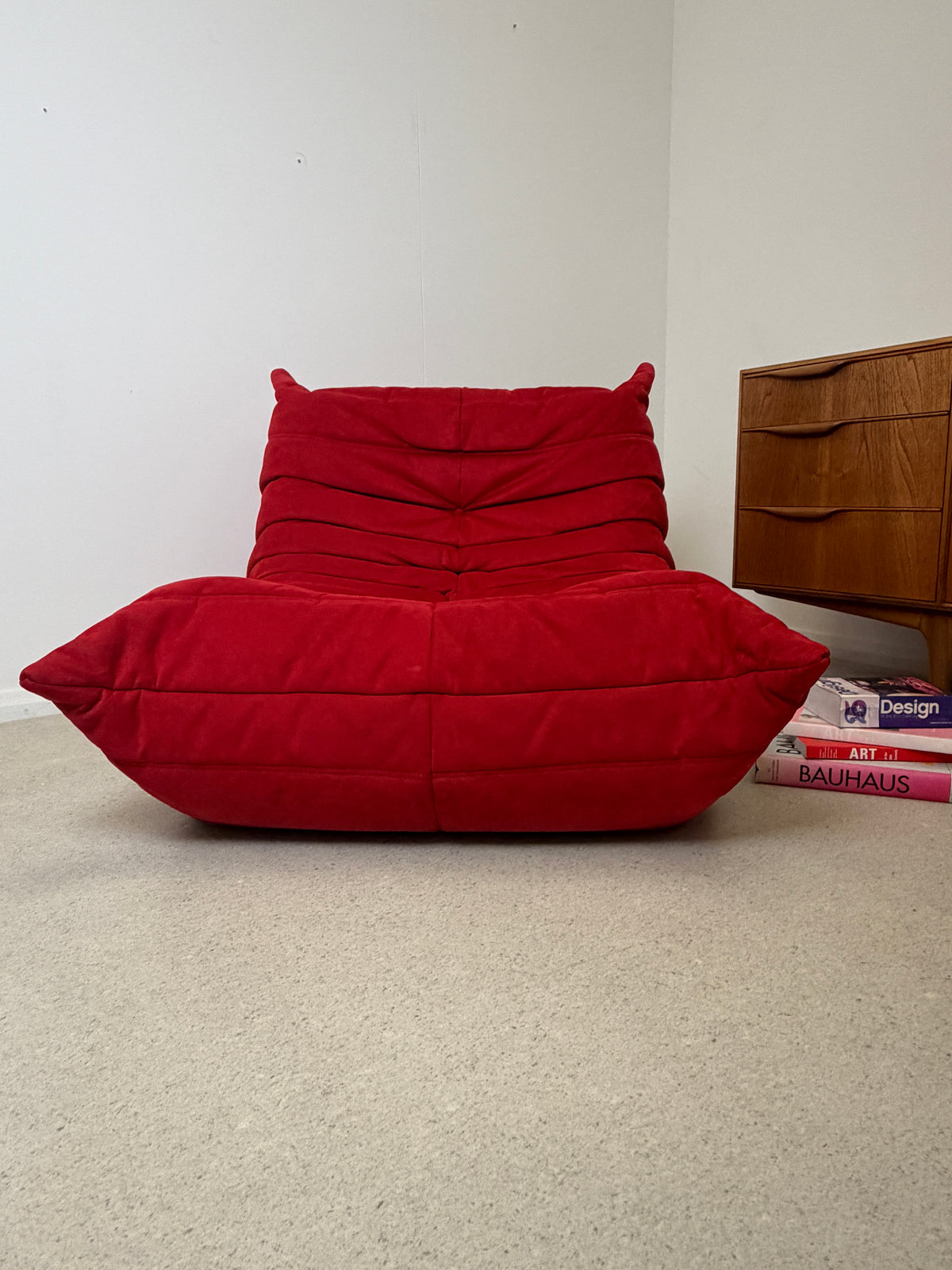 LIGNE ROSET RED TOGO FIRESIDE LOUNGE CHAIR