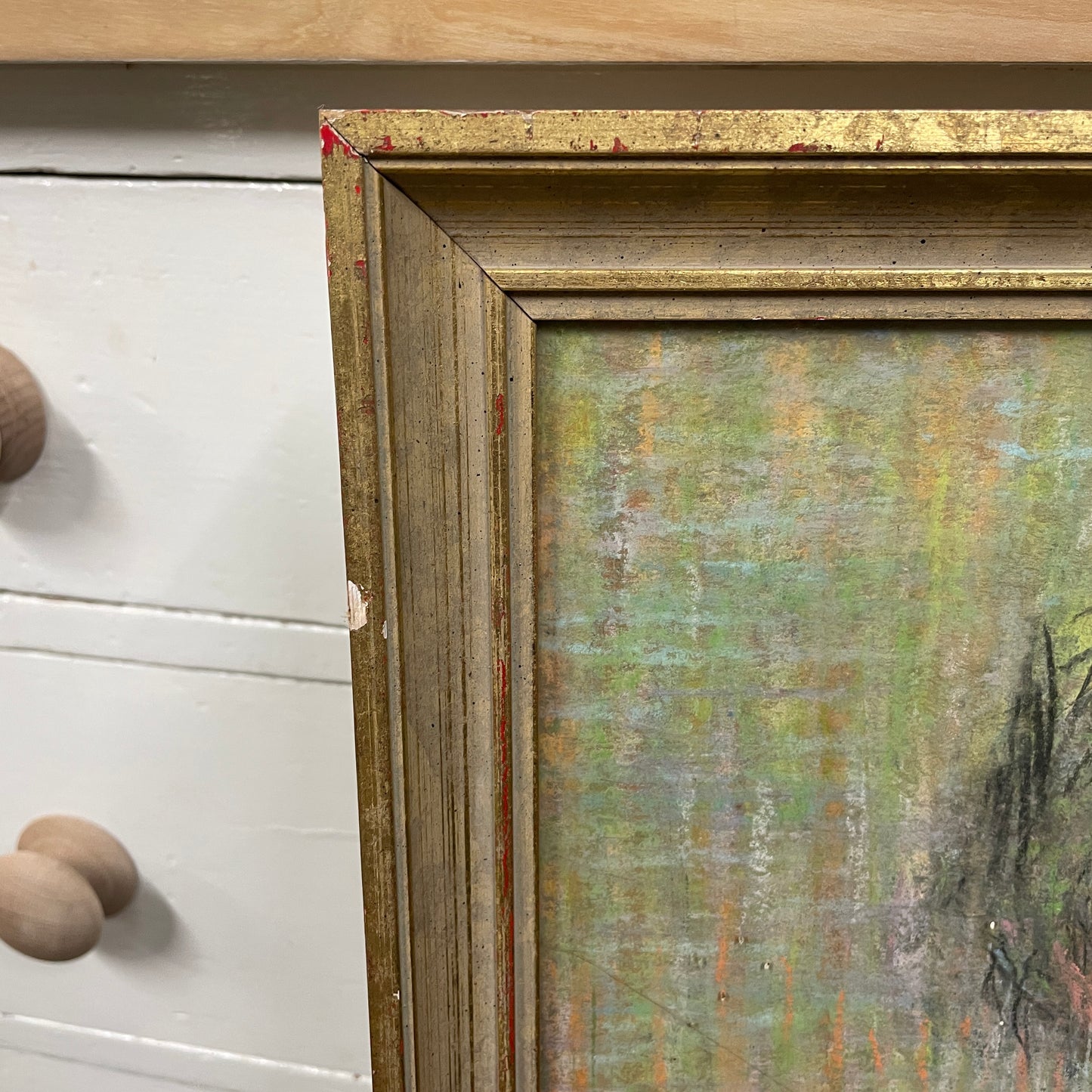 ORIGINAL FRAMED PASTEL PAINTING OF LADY
