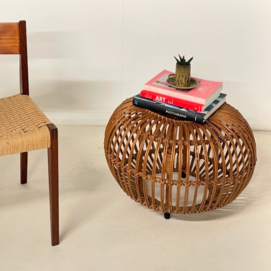 FRANCO ALBINI BAMBOO LOBSTER POT FOOTSTOOL POUFEE