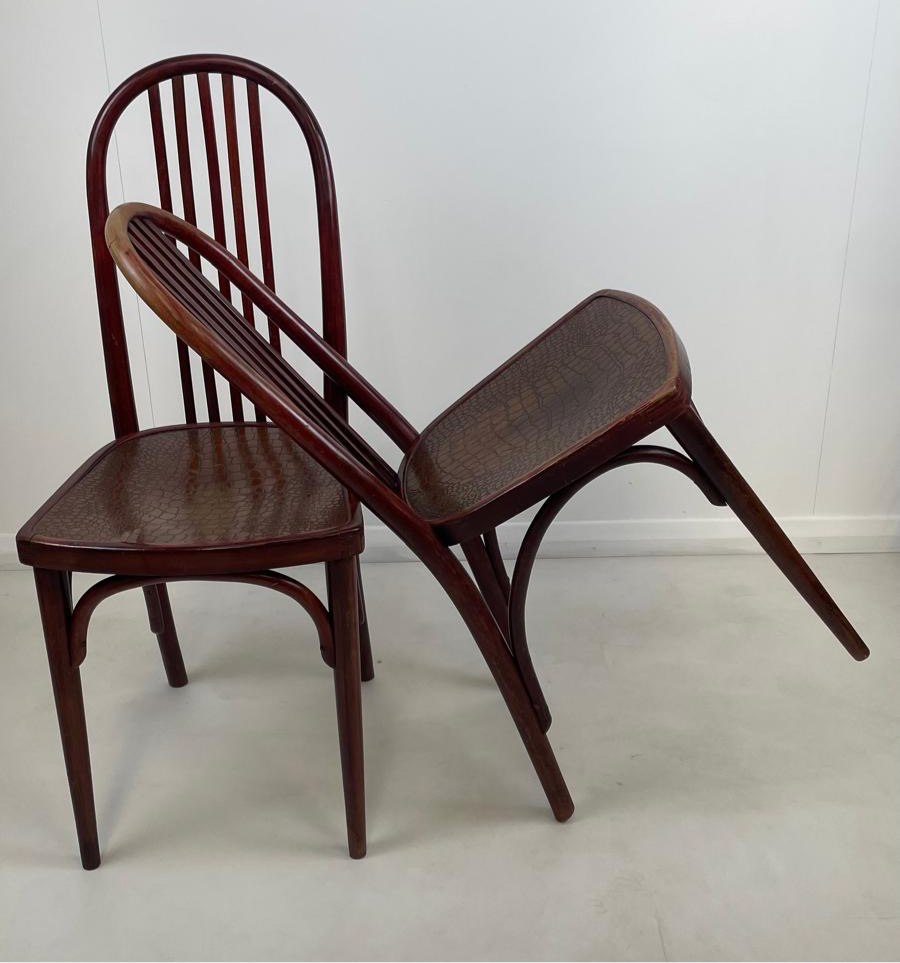 PAIR OF BENTWOOD CHAIRS BY JOSEF HOFFMANN FOR THONET