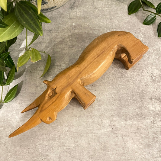 VINTAGE WOODEN RHINO