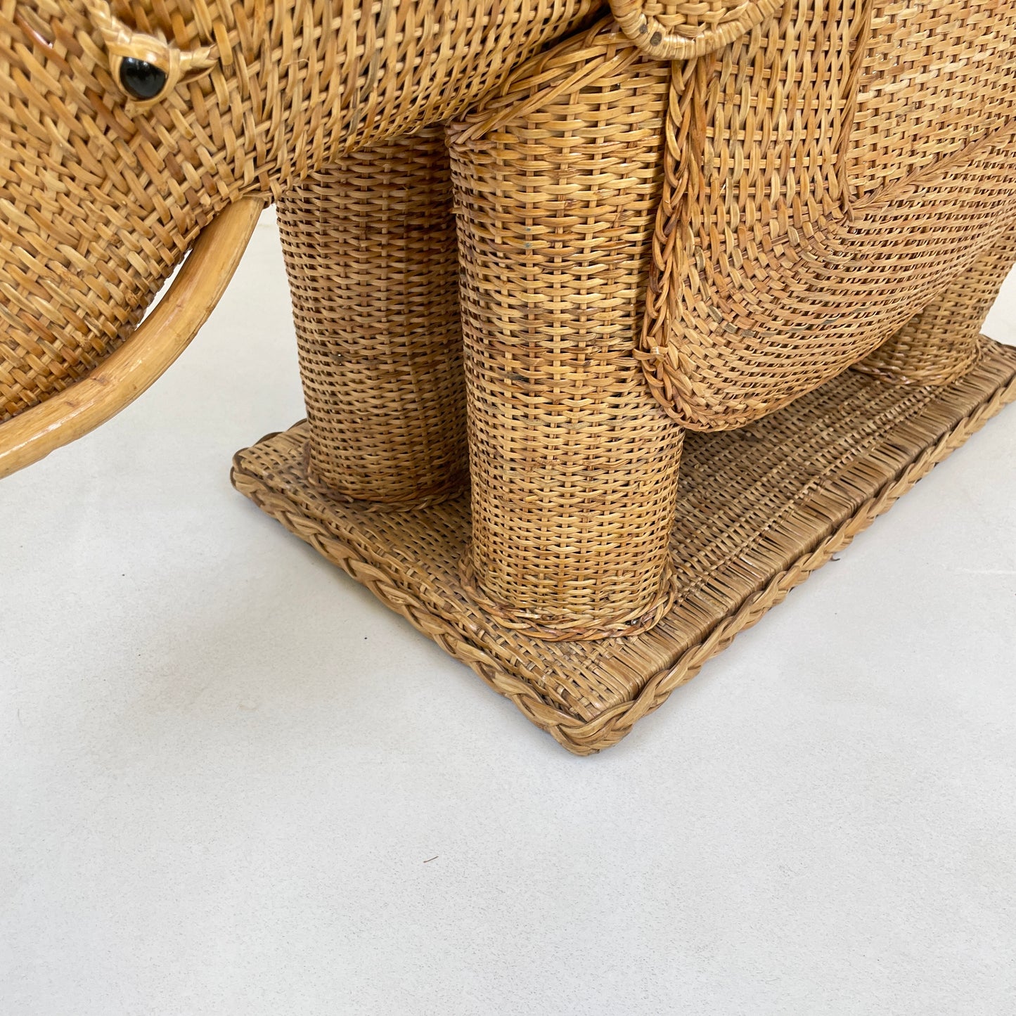 VINTAGE BAMBOO ELEPHANT SIDE TABLE