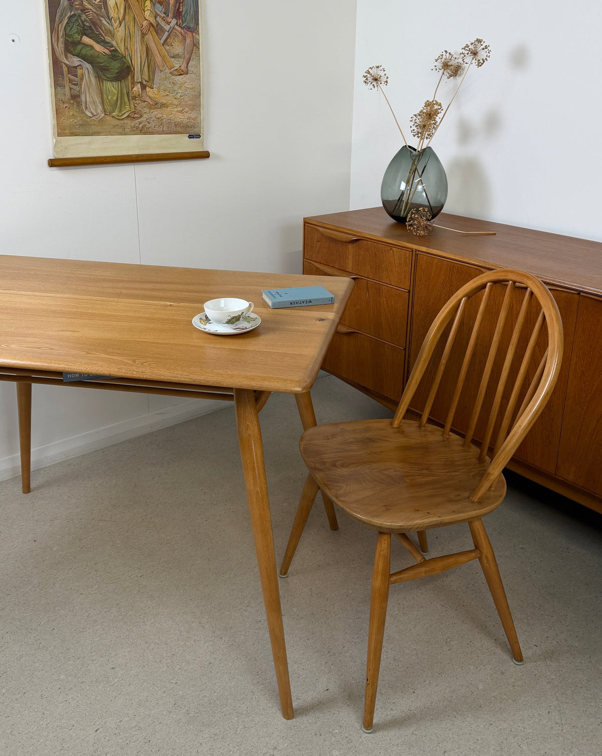 VINTAGE ELM & BEECH ERCOL BREAKFAST TABLE - MODEL 393