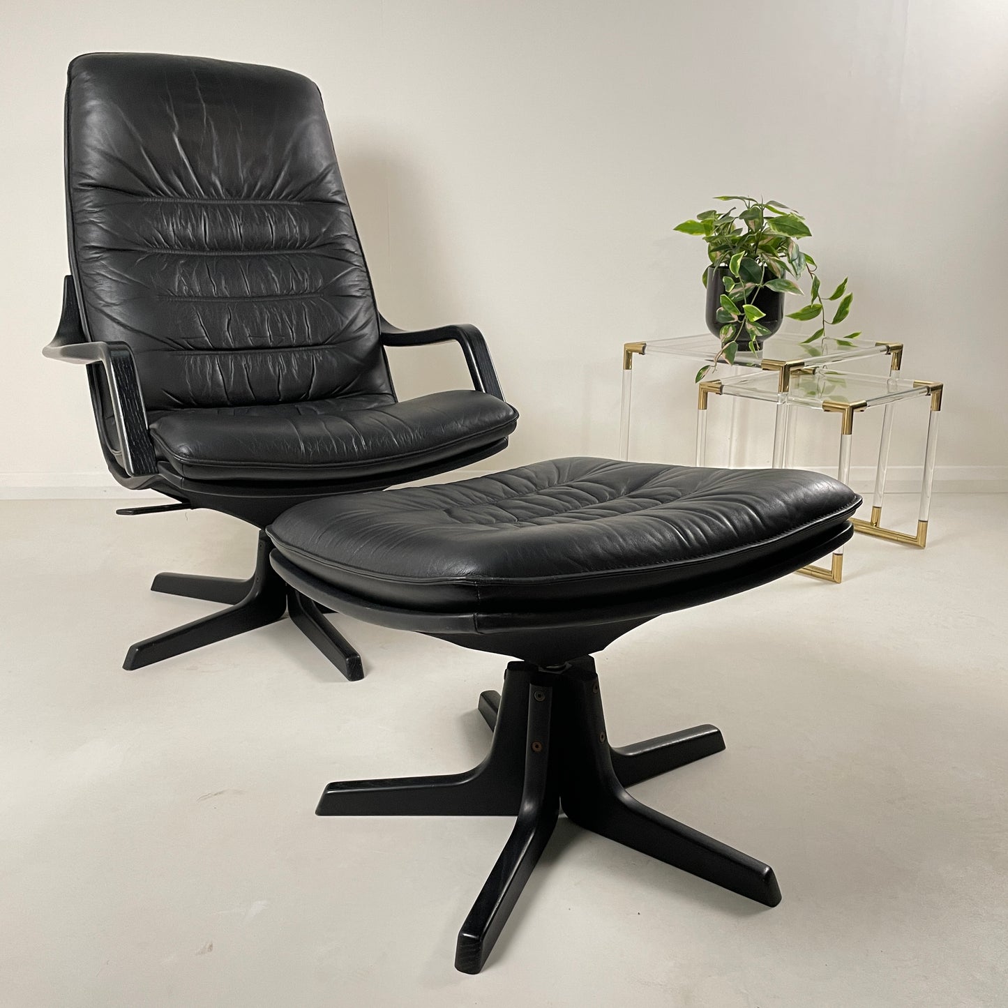 VINTAGE C90 DANISH BERG CHAIR AND FOOTSTOOL