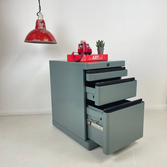 VINTAGE FILING CABINET DRAWERS IN GREY