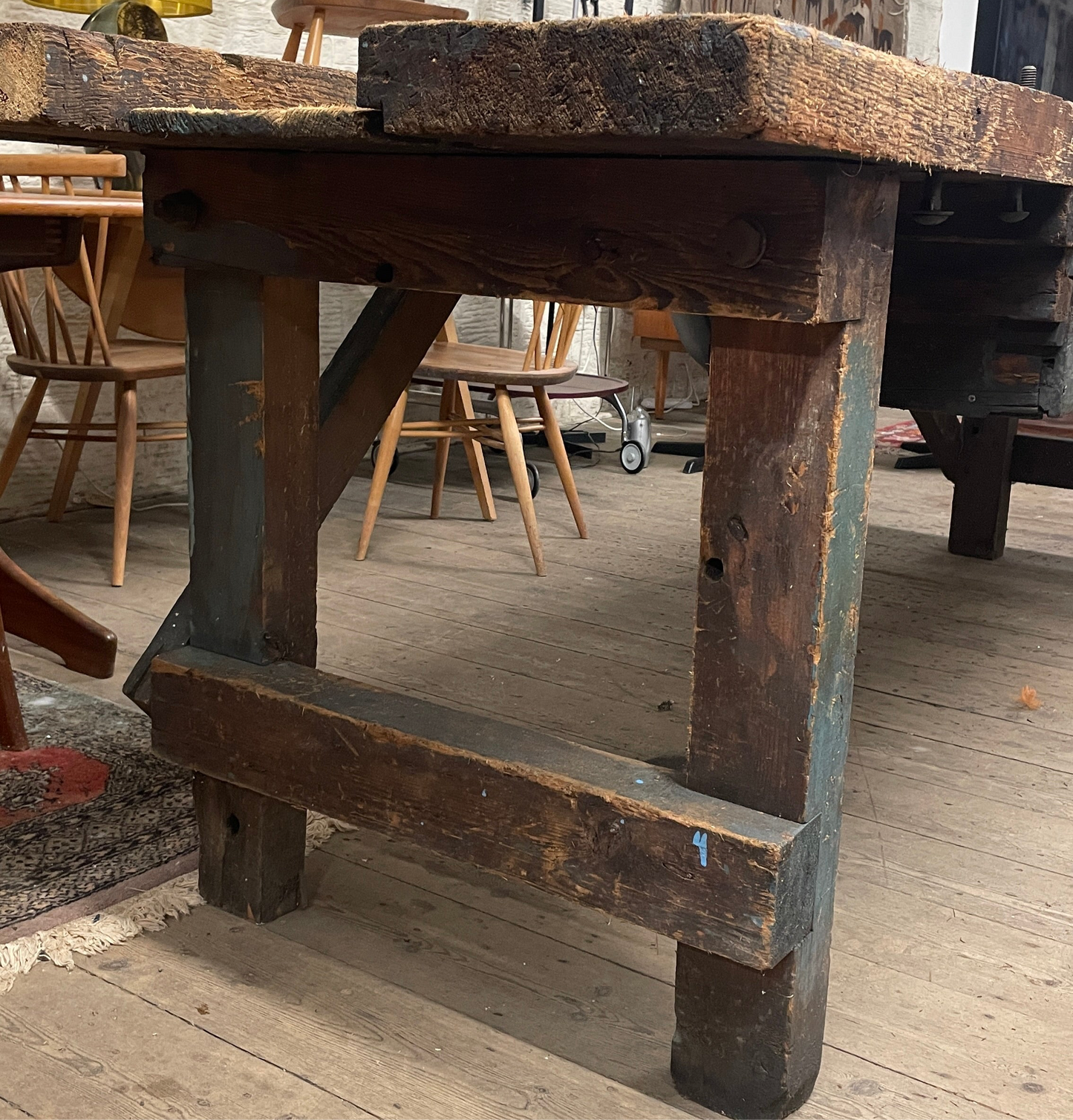ENGLISH PINE WORKBENCH / KITCHEN ISLAND IN PINE