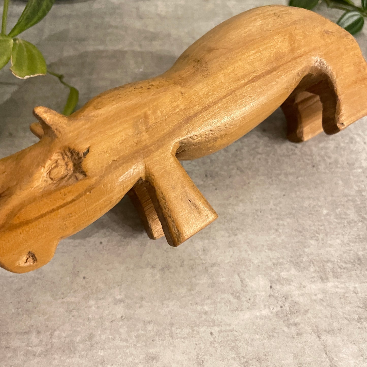 VINTAGE WOODEN RHINO