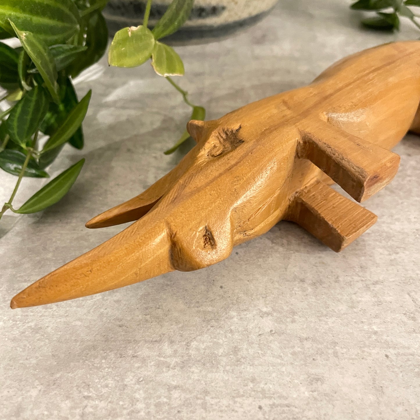 VINTAGE WOODEN RHINO