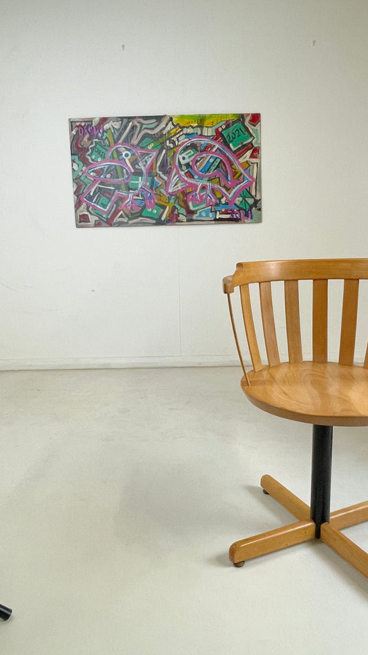 1950s CENTA SWIVEL DESK CHAIR IN BEECH WOOD