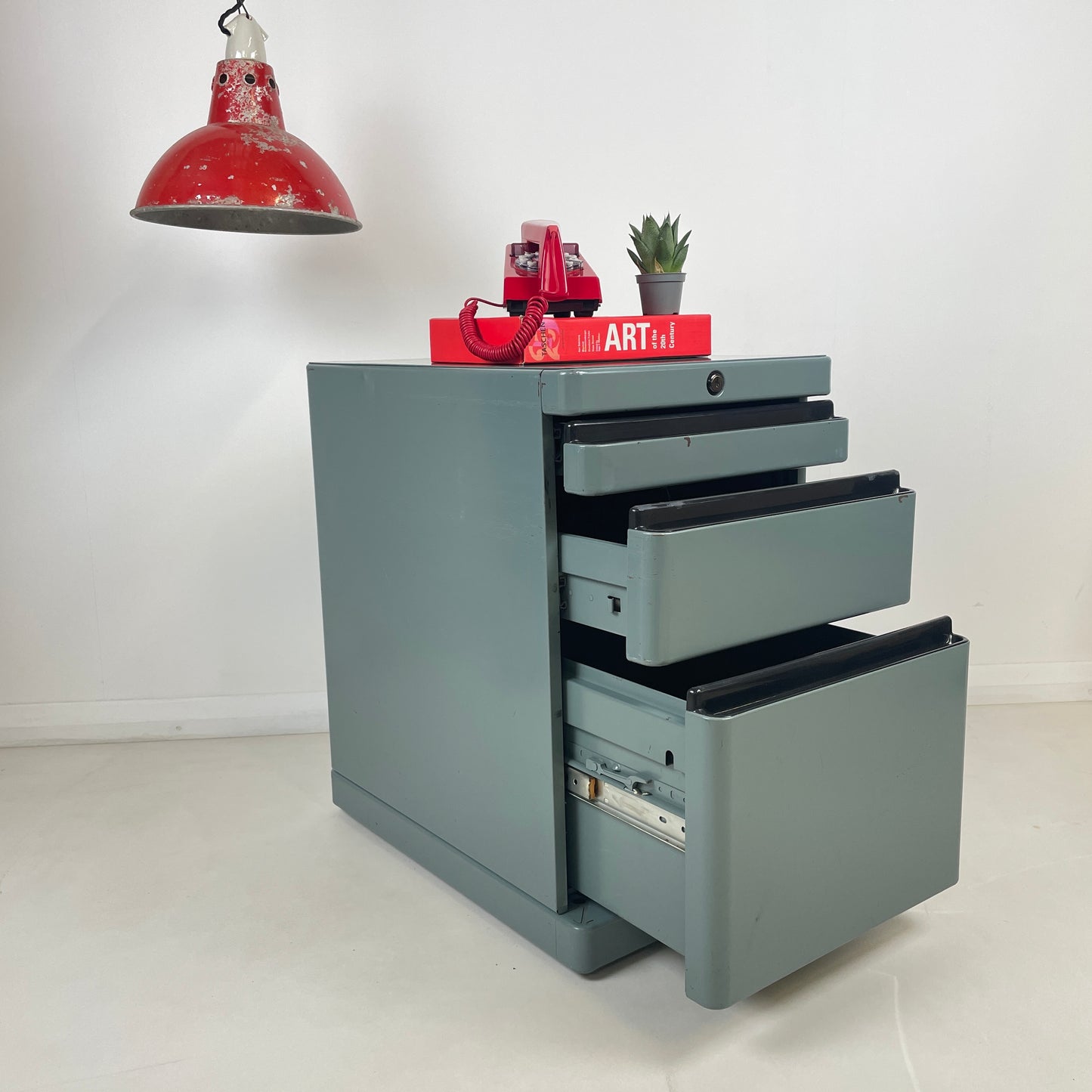 VINTAGE FILING CABINET DRAWERS IN GREY