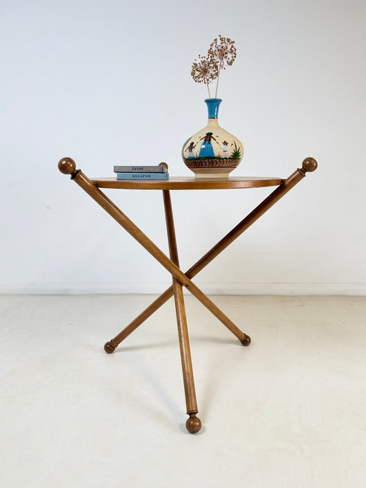 ITALIAN TRIPOD TEAK COFFEE SIDE TABLE