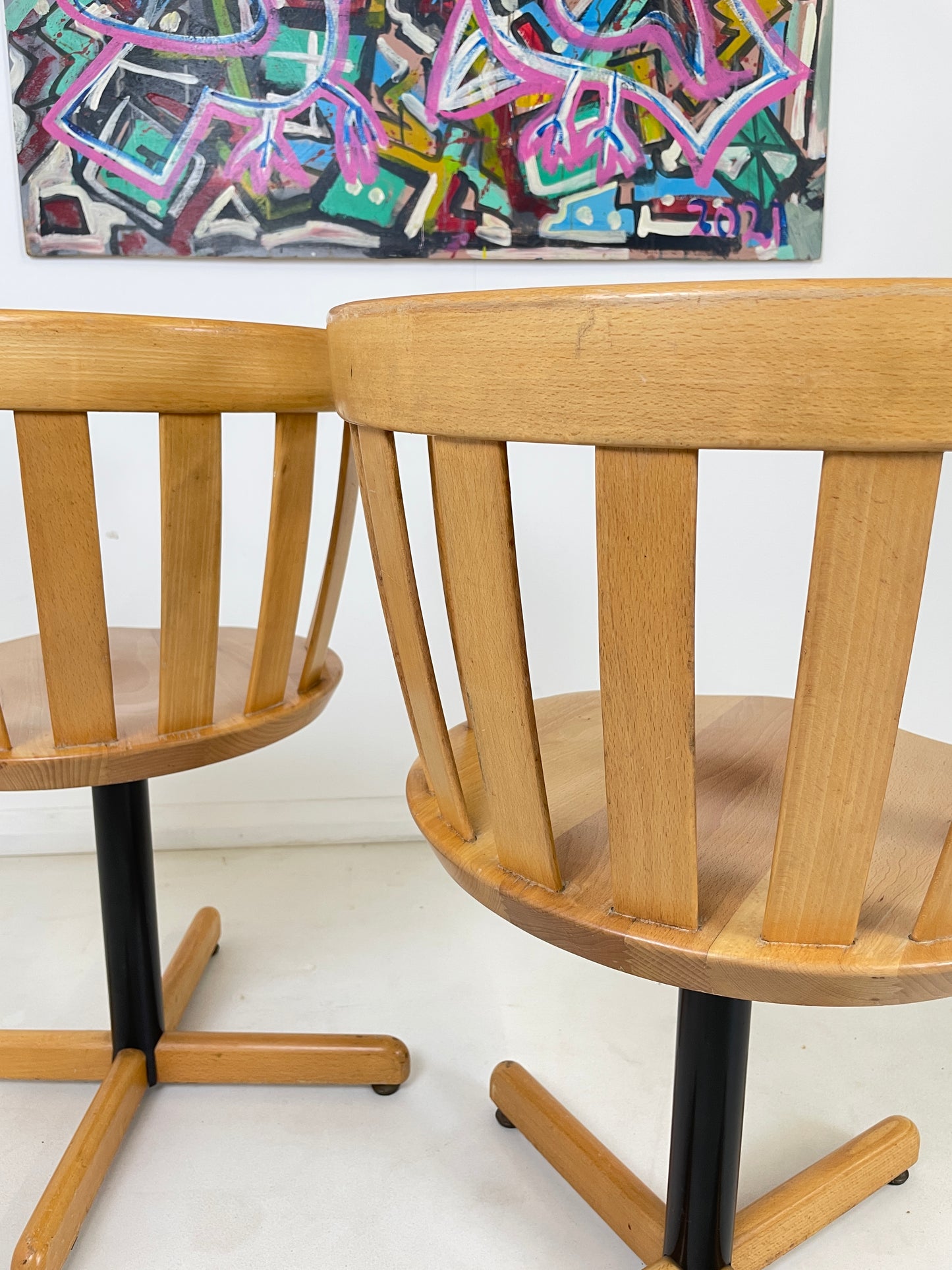 1950s CENTA SWIVEL CHAIRS IN BEECH WOOD