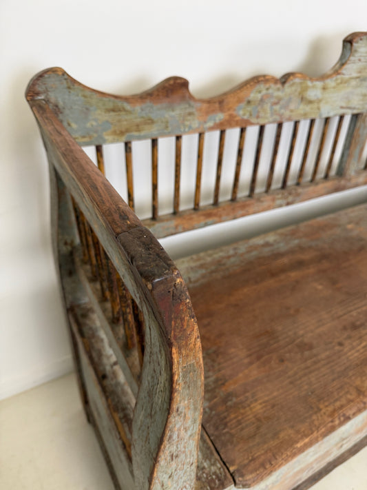 SWEDISH SETTLE BENCH 19TH CENTURY