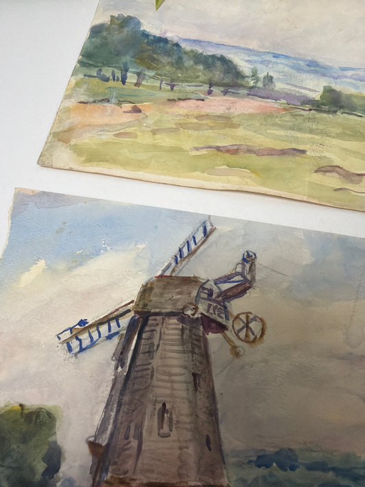 VINTAGE WATERCOLOUR LANDSCAPE PAINTINGS X 2