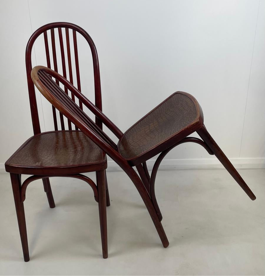 PAIR OF BENTWOOD CHAIRS BY JOSEF HOFFMANN FOR THONET