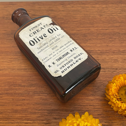AMBER OLIVE OIL CHEMIST BOTTLE