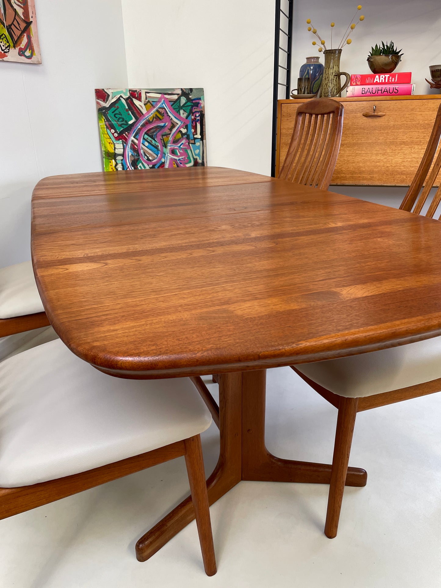 VINTAGE TEAK DINING TABLE & 4 CHAIRS BY BENNY LINDEN