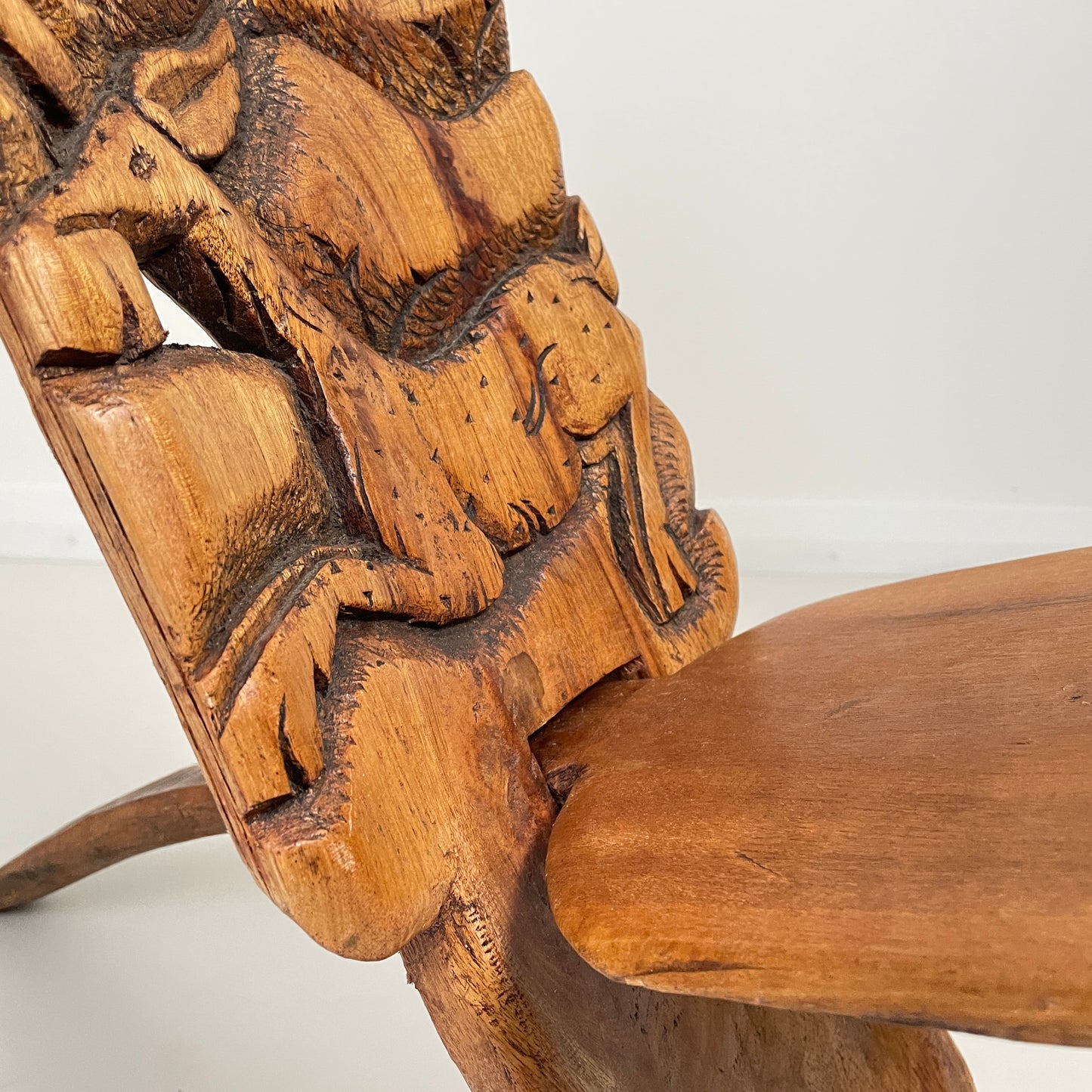 DECORATIVE AFRICAN CARVED TRIBAL BIRTHING STOOL