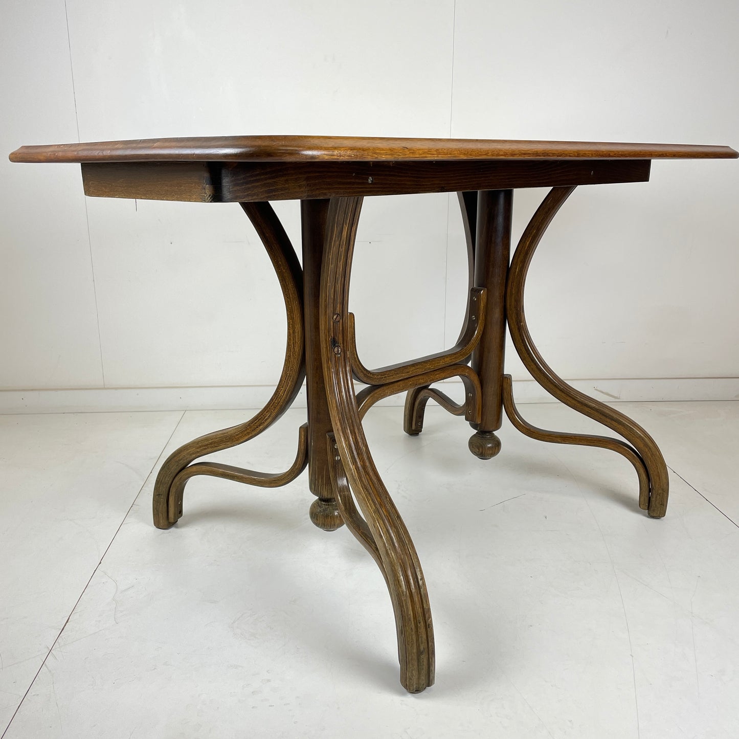 VINTAGE OAK & BENTWOOD DINING TABLE