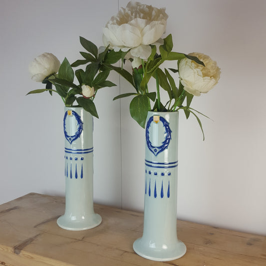 TWIN VASE & JARDINIERE PLANTER GARNITURE SET CIRCA 1900S