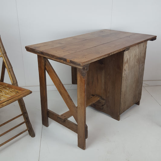 ANTIQUE PINE COMPACT TABLE / DESK