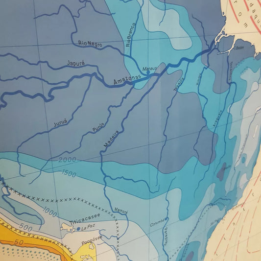 VINTAGE SOUTH AMERICA CLIMATE CHANGE WALL HANGING MAP/ CHART