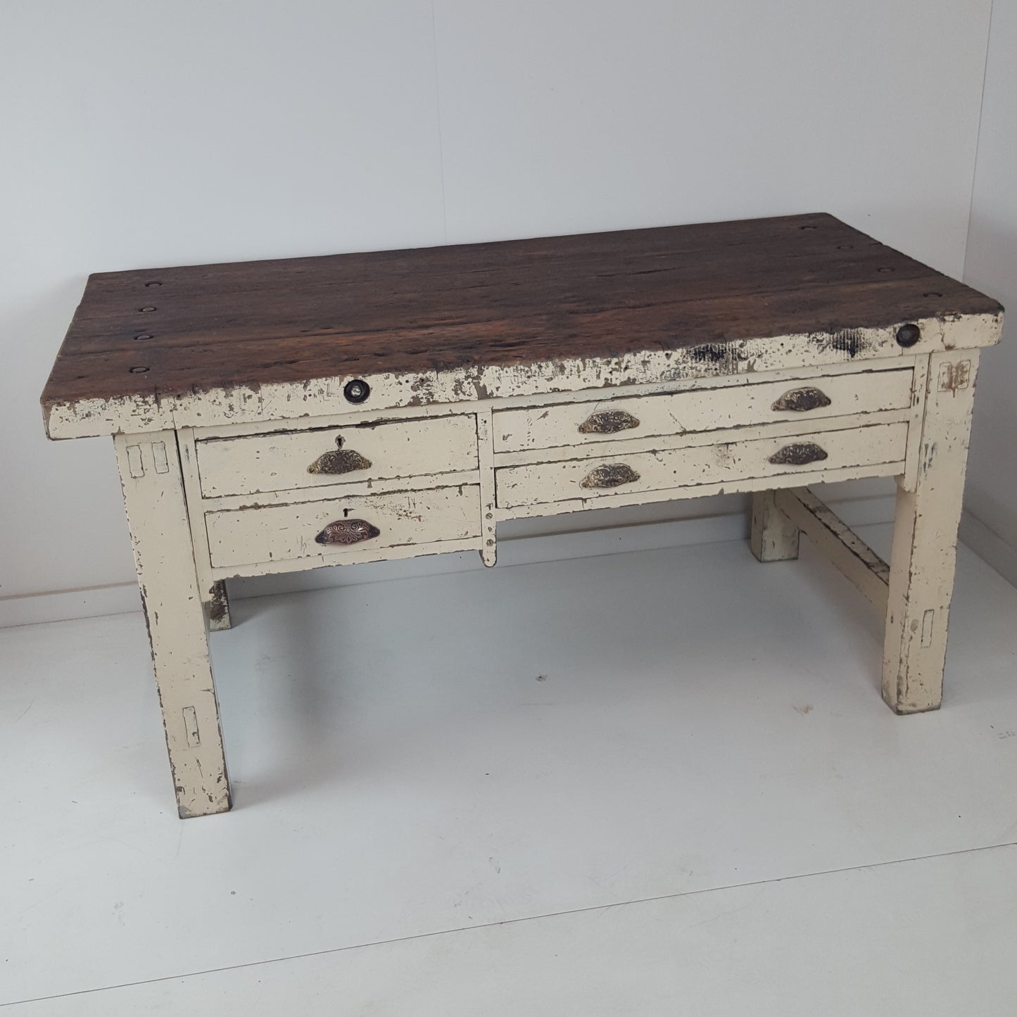 ENGLISH WORKBENCH / RUSTIC KITCHEN PREP ISLAND