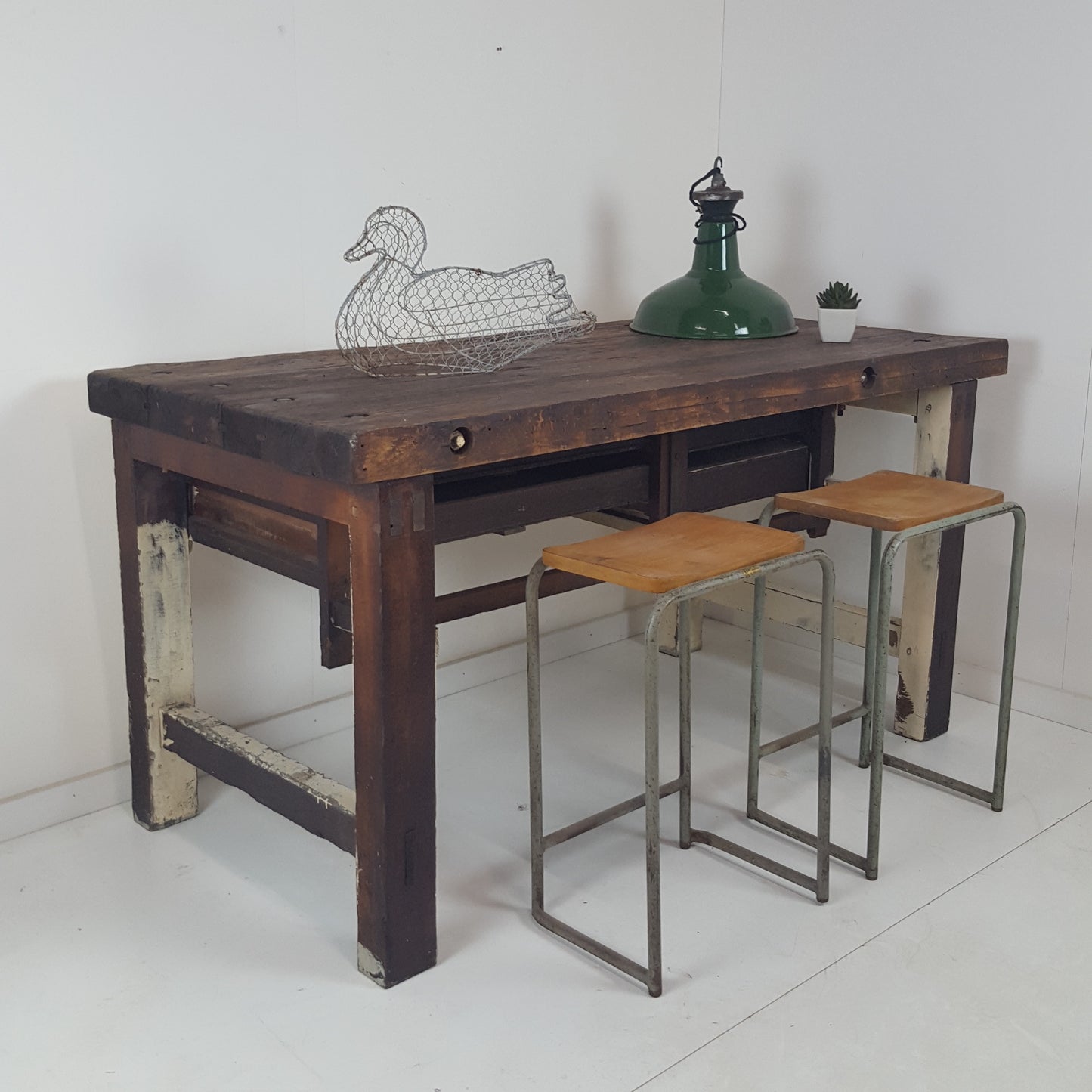 ENGLISH WORKBENCH / RUSTIC KITCHEN PREP ISLAND