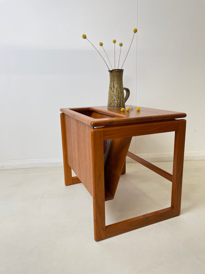DANISH TEAK MAGAZINE RACK / SIDE TABLE