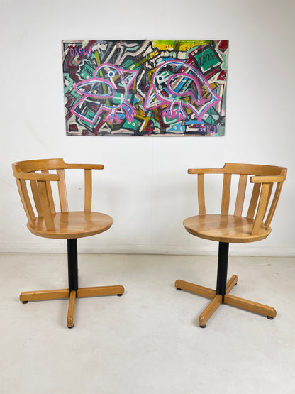 1950s CENTA SWIVEL CHAIRS IN BEECH WOOD