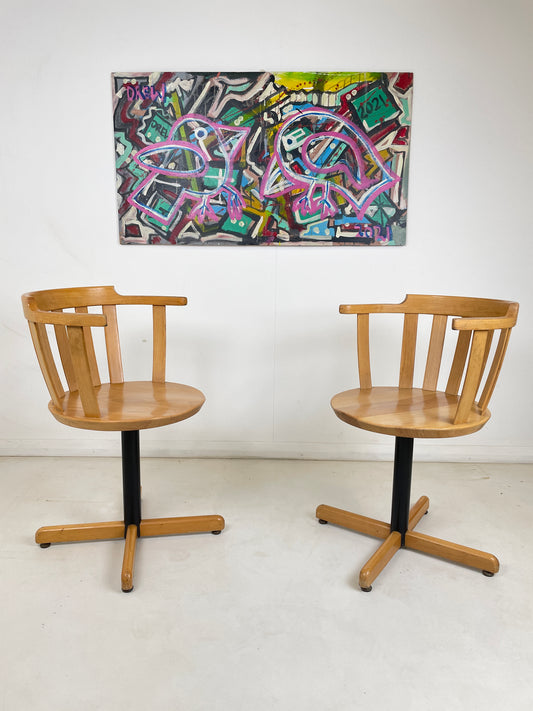 1950s CENTA SWIVEL CHAIRS IN BEECH WOOD