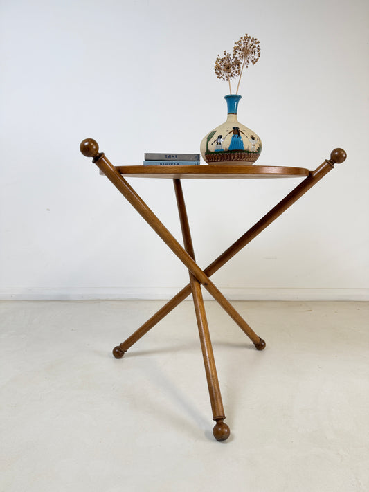 ITALIAN TRIPOD TEAK COFFEE SIDE TABLE