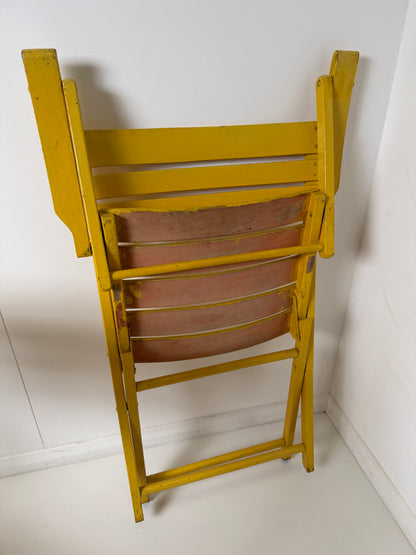BAUHAUS FOLDING GARDEN CHAIRS IN YELLOW - SET OF 4