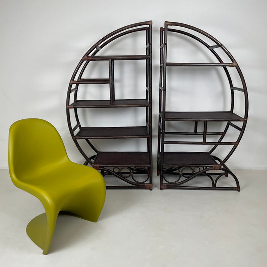 BAMBOO 1970s CIRCULAR SHELF / BOOKCASE