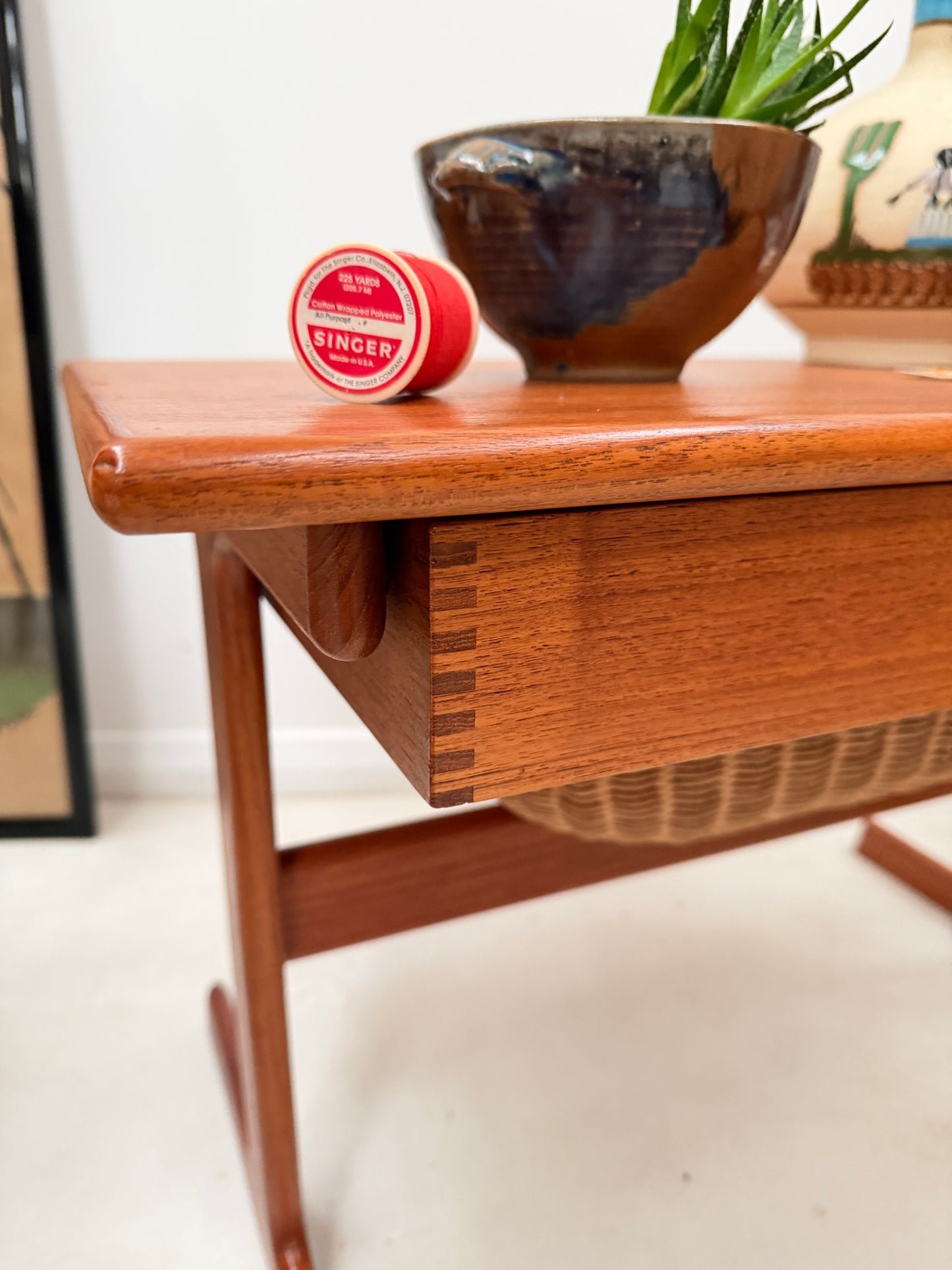 DANISH KAI KRISTIANSEN SEWING TABLE & BASKET