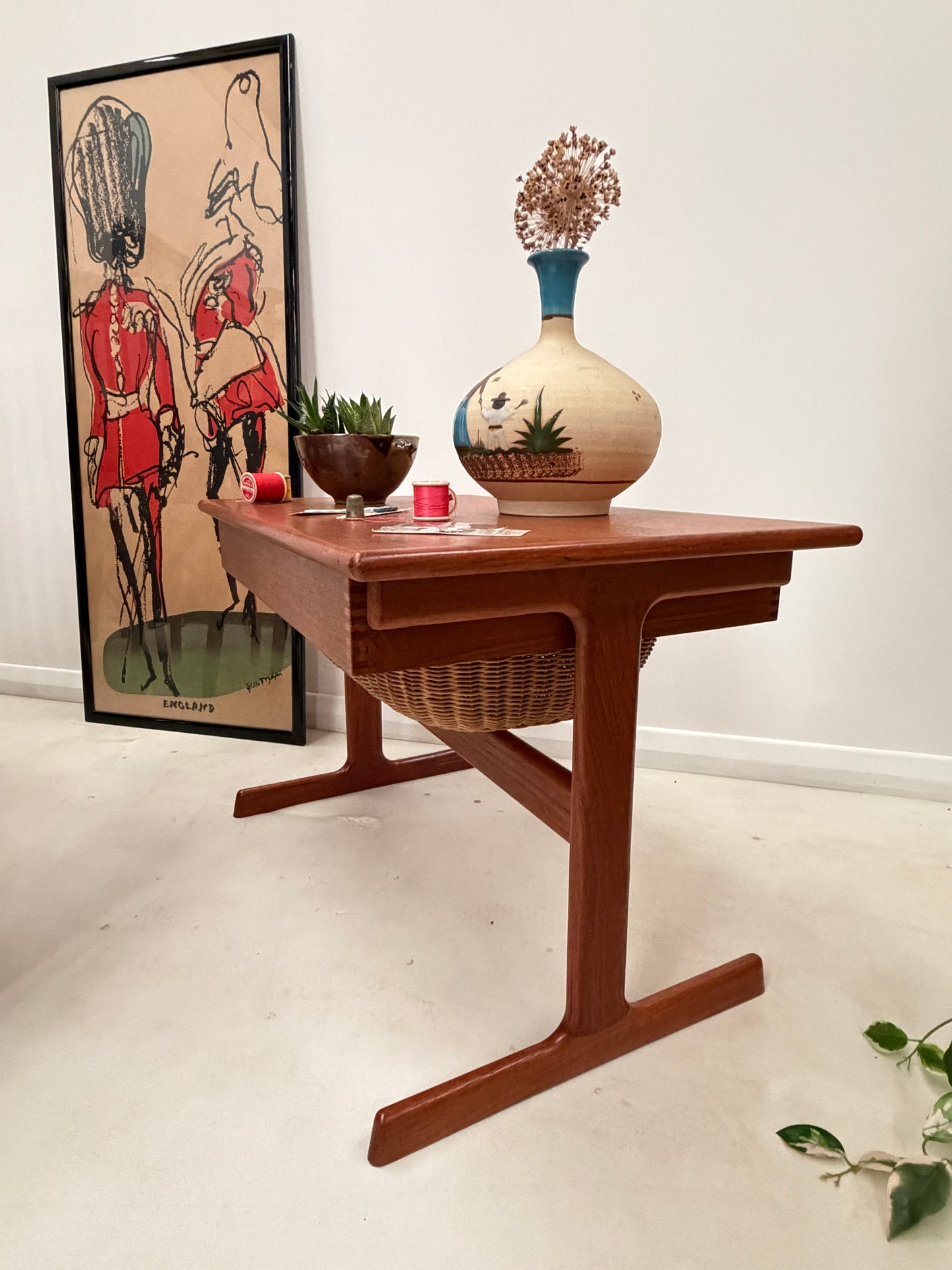 DANISH KAI KRISTIANSEN SEWING TABLE & BASKET