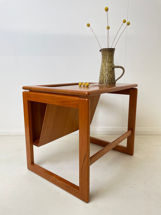 DANISH TEAK MAGAZINE RACK / SIDE TABLE