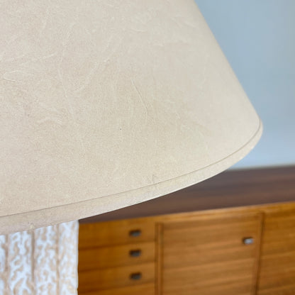 1980s POST MODERN TESSELLATED STANDARD LAMP TABLE