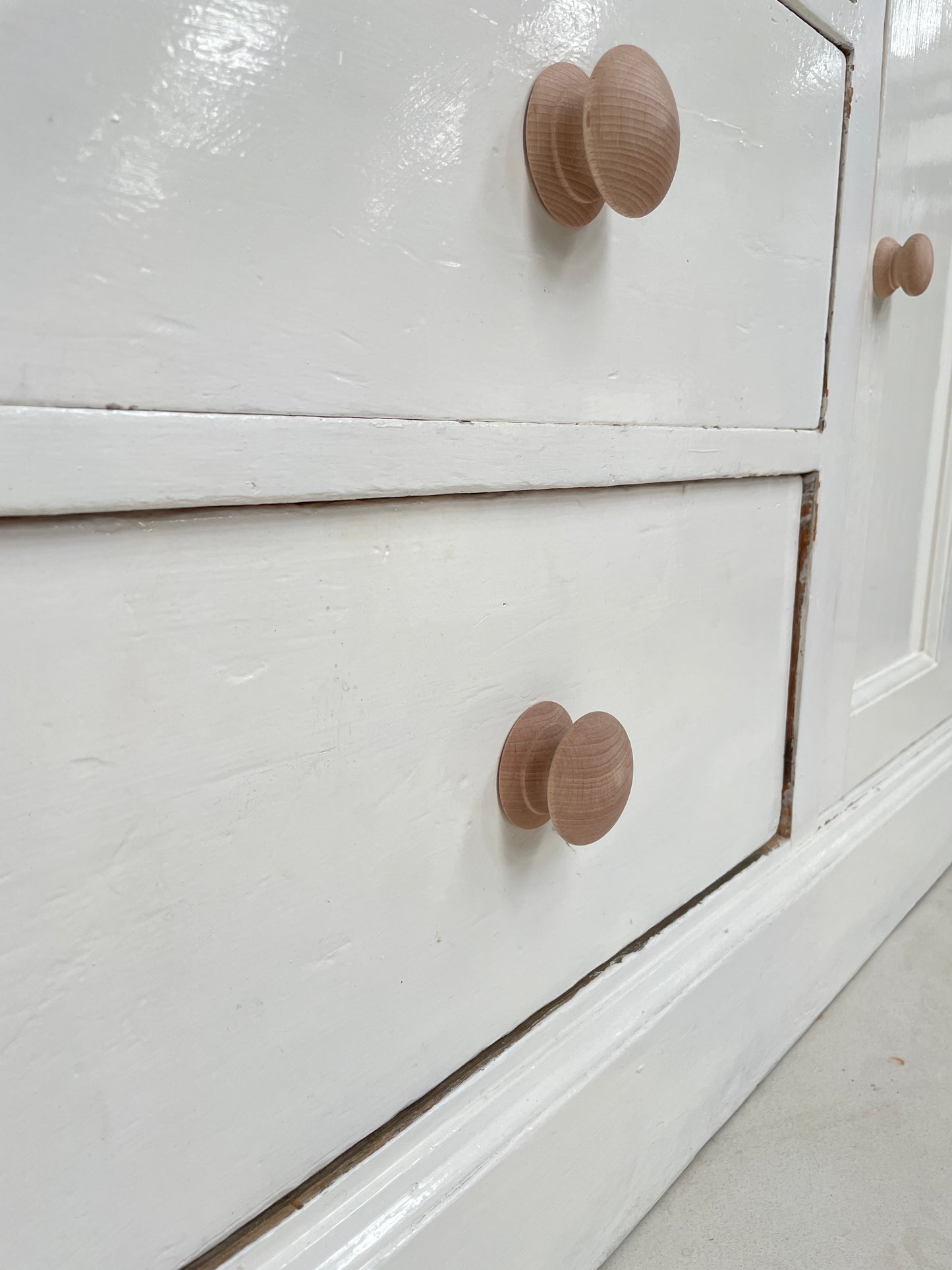 ENGLISH PAINTED PINE KITCHEN SIDEBOARD