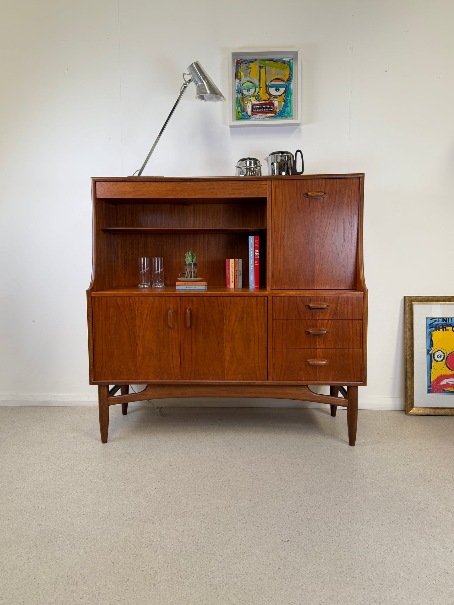 1960s GPLAN TEAK BRASILIA COMPACT SIDEBOARD / DRINKS CABINET
