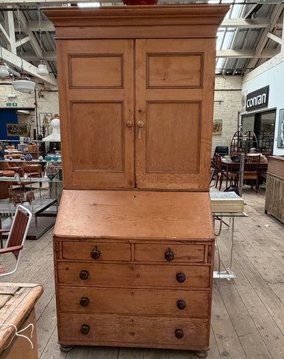ENGLISH PINE DRESSER/SECRETAIRE WITH DRAWERS